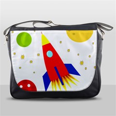 Transparent Spaceship Messenger Bags by Valentinaart