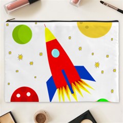 Transparent Spaceship Cosmetic Bag (xxxl)  by Valentinaart