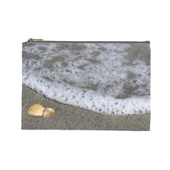 Seashells In The Waves Cosmetic Bag (large)  by PhotoThisxyz