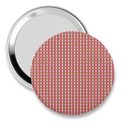 Mod Pink Green Pattern 3  Handbag Mirrors by BrightVibesDesign