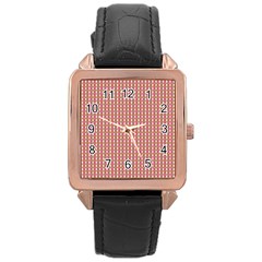 Mod Pink Green Pattern Rose Gold Leather Watch  by BrightVibesDesign