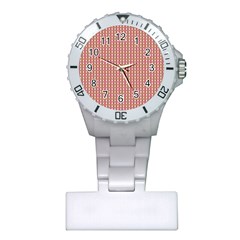 Mod Pink Green Pattern Plastic Nurses Watch by BrightVibesDesign