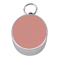 Mod Pink Green Pattern Mini Silver Compasses