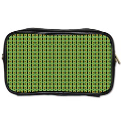 Mod Green Orange Pattern Toiletries Bags