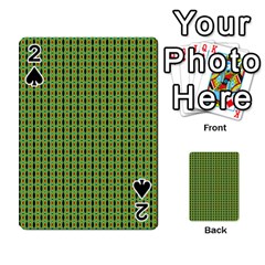 Mod Green Orange Pattern Playing Cards 54 Designs  by BrightVibesDesign