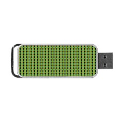 Mod Green Orange Pattern Portable Usb Flash (one Side) by BrightVibesDesign