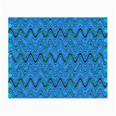 Blue Wavy Squiggles Small Glasses Cloth (2-side)