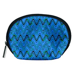 Blue Wavy Squiggles Accessory Pouches (medium)  by BrightVibesDesign