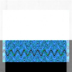 Blue Wavy Squiggles Rectangular Jigsaw Puzzl by BrightVibesDesign