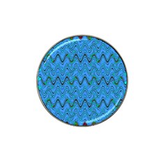 Blue Wavy Squiggles Hat Clip Ball Marker