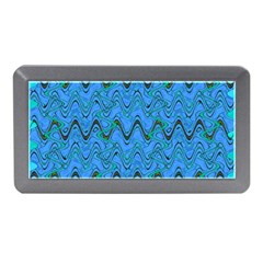 Blue Wavy Squiggles Memory Card Reader (mini) by BrightVibesDesign