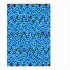 Blue Wavy Squiggles Small Garden Flag (two Sides)