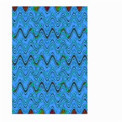 Blue Wavy Squiggles Large Garden Flag (two Sides)