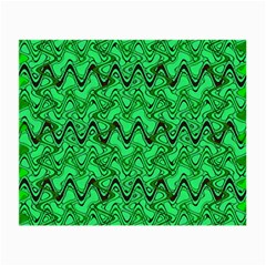 Green Wavy Squiggles Small Glasses Cloth by BrightVibesDesign