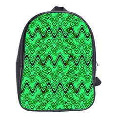 Green Wavy Squiggles School Bags (xl) 