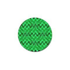 Green Wavy Squiggles Golf Ball Marker (4 Pack) by BrightVibesDesign