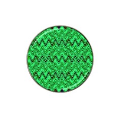 Green Wavy Squiggles Hat Clip Ball Marker