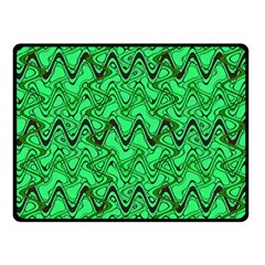 Green Wavy Squiggles Fleece Blanket (small) by BrightVibesDesign