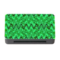 Green Wavy Squiggles Memory Card Reader With Cf by BrightVibesDesign