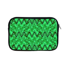 Green Wavy Squiggles Apple Ipad Mini Zipper Cases by BrightVibesDesign