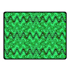 Green Wavy Squiggles Double Sided Fleece Blanket (small) 