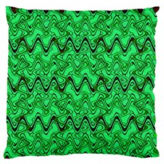 Green Wavy Squiggles Standard Flano Cushion Case (one Side) by BrightVibesDesign