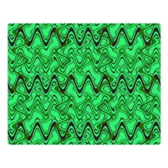 Green Wavy Squiggles Double Sided Flano Blanket (large)  by BrightVibesDesign