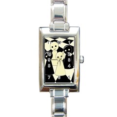 Chess Pieces Rectangle Italian Charm Watch by Valentinaart