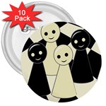 Chess pieces 3  Buttons (10 pack)  Front