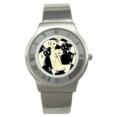 Chess Pieces Stainless Steel Watch by Valentinaart