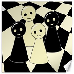 Chess Pieces Canvas 12  X 12   by Valentinaart