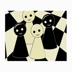 Chess Pieces Small Glasses Cloth (2-side) by Valentinaart