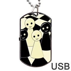 Chess Pieces Dog Tag Usb Flash (two Sides)  by Valentinaart