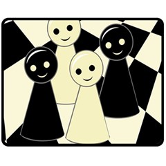 Chess Pieces Double Sided Fleece Blanket (medium)  by Valentinaart