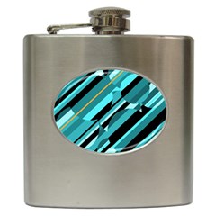 Blue Abstraction Hip Flask (6 Oz) by Valentinaart