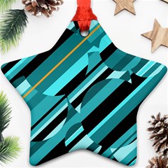 Blue Abstraction Star Ornament (two Sides)  by Valentinaart