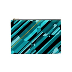 Blue Abstraction Cosmetic Bag (medium)  by Valentinaart