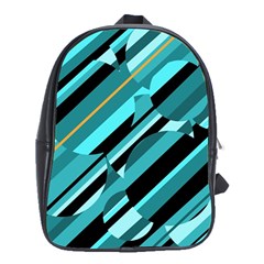 Blue Abstraction School Bags (xl)  by Valentinaart