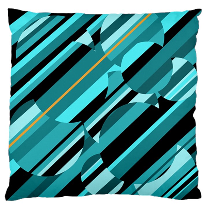 Blue abstraction Large Flano Cushion Case (One Side)