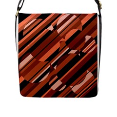 Orange Pattern Flap Messenger Bag (l)  by Valentinaart