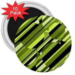 Green pattern 3  Magnets (10 pack) 