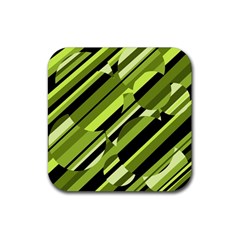 Green Pattern Rubber Coaster (square)  by Valentinaart