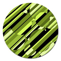 Green pattern Magnet 5  (Round)