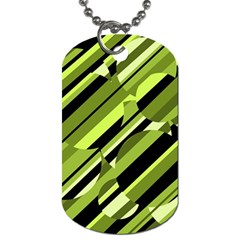 Green Pattern Dog Tag (one Side) by Valentinaart