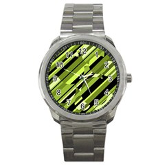 Green pattern Sport Metal Watch