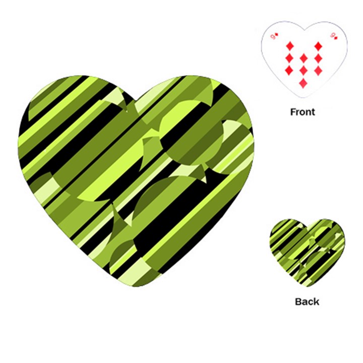 Green pattern Playing Cards (Heart) 