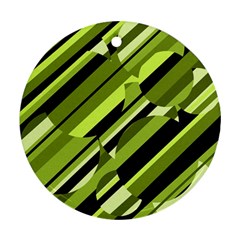 Green pattern Round Ornament (Two Sides) 