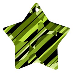 Green pattern Star Ornament (Two Sides) 