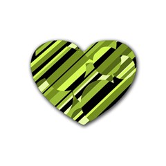 Green pattern Rubber Coaster (Heart) 