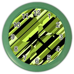 Green pattern Color Wall Clocks